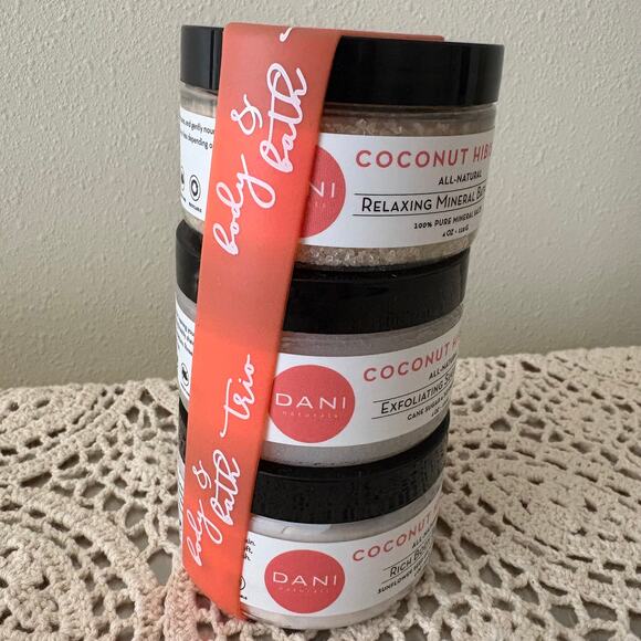 DANI Coconut Hibiscus Bath and Body Trio 4OZ Each Scrub Bath Soak Body Butter - Picture 7 of 7